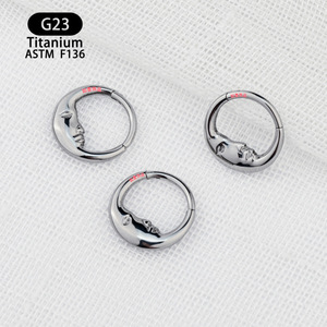 Anneau de nez en titane G23 10 mm, épaisseur 1,2 mm, bijoux de piercing sans soudure, unisexe - Product Image 3