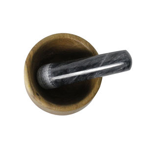 منزل طبيعي رخيص هاون خشب السنط ومدق رخامي لطحن الأعشاب الطازجة والتوابل والثوم والجواكامولي - Product Image 6