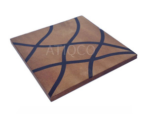 Sous-verres en bois et résine MDF jaune miroirs carrés Design tasse à thé tapis et tampons accessoires de cuisine de protection - Product Image 3