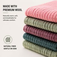 Chaussettes en laine tricotée thermiques en cachemire pour femmes, style rétro, en gros