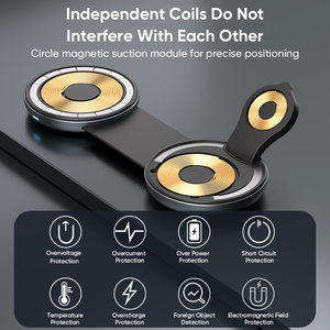 Estación de carga inalámbrica plegable Qi2 3 en 1 de 15W para teléfono, reloj y auriculares, cargador de escritorio con cuerpo de aluminio. - Product Image 4