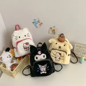 Factory OEM Wholesales Backpack Kawaii Melody Kuromi Yugui Dog Keychain Plush Handbag Plush bag Stuffed Animal Toys