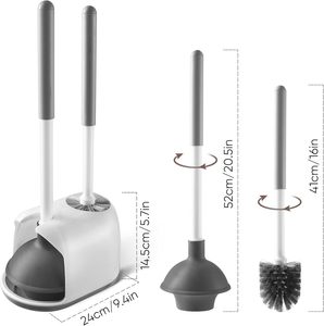 Ensemble de déboucheur de toilettes et brosse WC avec support pour le nettoyage des toilettes et des brosses de salle de bain - Product Image 3