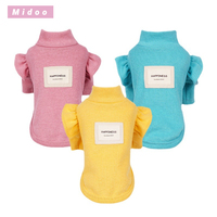 Leggings élastiques pour chiens et chats en coton, couleur bonbon, mignons, avec manches péplum et motif ours en peluche, pour l'automne et l'hiver