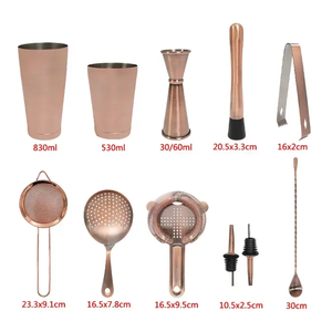 Đồng mạ điện 11 miếng Cocktail <span class=keywords><strong>Shaker</strong></span> Bộ quà tặng cho chuyên nghiệp bartenders - Product Image 6