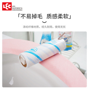Cubierta de asiento de inodoro LEC, color rosa, reutilizable, lavable, sin adhesivos, para uso en el baño - Product Image 2