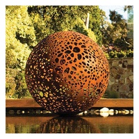 Boule de fosse à feu extérieure en acier Corten, coupe au Laser, diamètre 1000mm, sphère