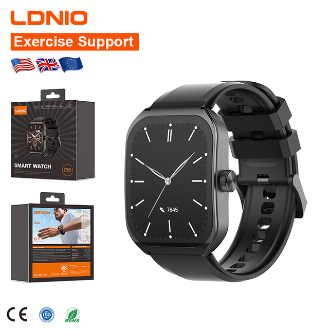 LDNIO SW04 Smart Watch AMOLED Fashionable Silicone Gel Bracelet IP68 Waterproof Android Compatible Call Reminder Clock Calendar