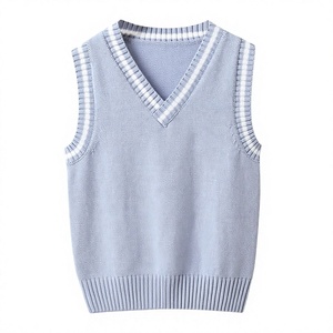 Chaleco Escolar para Niños, Cuello en V, Sin Mangas, Tejido de Punto, 100% Algodón, para Niños y Niñas - Product Image 1