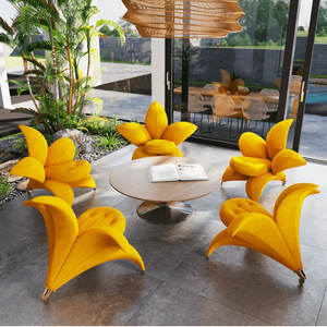 Silla Pétalo, Silla de Diseño Moderno con Forma de Flor, Tapizada en Terciopelo, para Sala de Estar, para Adultos y Niños - Product Image 2