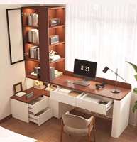 Bureau d'angle moderne personnalisé en usine avec étagère intégrée et table de chevet, idéal pour les petits appartements et comme bureau d'ordinateur pour salon