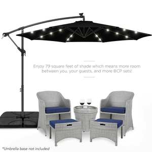 <span class=keywords><strong>Parasol</strong></span> de terrasse de marché extérieur suspendu à LED solaire de 10 pieds avec inclinaison réglable - Product Image 6
