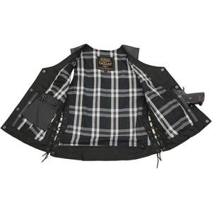 2025 cuir Premium femmes noir moto motard cavalier gilet 3X-grand gilet - Product Image 1