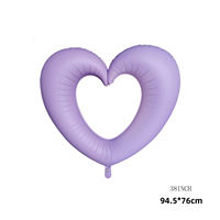 Ballons en forme de cœur creux mats de 38 pouces en gros, accessoires de scène de mariage, décoration de fête de la Saint-Valentin, ballons à l'hélium