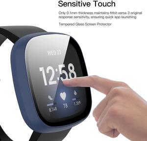Proveedor Verificado, Funda para Reloj <span class=keywords><strong>Fitbit</strong></span> Versa 4/3, Ancho de Correa de 22 mm, Cristal Templado Esmerilado Sensn1/2, Protector de PC Todo en Uno - Product Image 3
