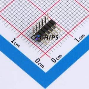 1271WR-6P Pin Header Bent Lead Through Hole,P=1.27mm Connector 1x6P 1.27mm Pin Header Right Angle Insert - Product Image 1