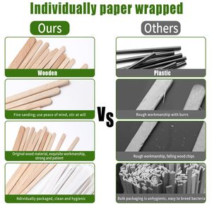 Hiện đại thân thiện với môi cá nhân bọc 7 inch cà phê bằng gỗ khuấy 1000 gói thả Trà Công cụ - Product Image 3