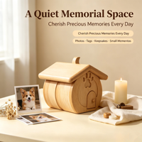Ataúd de Madera Sólida para Mascotas, Ataúd para Gatos, Perros y Mascotas Pequeñas, Caja Funeraria Conmemorativa para Mascotas