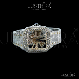 Reloj de Cuarzo con Diamantes Moissanite Resistentes al Agua, de Alta Demanda, para Hombre, Reloj de Pulsera Deportivo de Acero Inoxidable de Lujo, Disponible para la Venta - Product Image 5