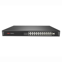 ONV Saklar Jaringan 24 Port Gigabit IEEE 802, 3at/Af PoE Switch Sistem Pengawasan Video