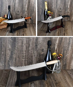 Resafy <span class=keywords><strong>pour</strong></span> Saber, tire-bouchon en acier inoxydable avec manche en bois plat, écologique, durable, design luxueux, coffret cadeau promotionnel, ouvre-bouteille à vin mousseux - Product Image 2