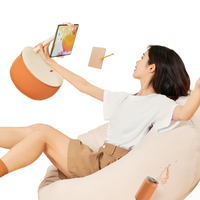 Nouveaux accessoires de tablette réglable pliable tablette téléphone clip support rotation complète en cuir PU souple oreiller paresseux tablette support lit