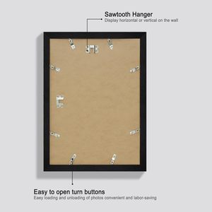 Cadre photo en MDF grain de bois blanc et noir 3.5x5 4x6 5x7 6x8 8x10 10x12 A3 A4, simple, en bois, avec papier enveloppant, pour affichage de photos - Product Image 5
