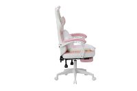 Chaise de gaming populaire rose avec oreilles de chat, pour PC et bureau, avec coussin et repose-pieds, idéale pour le gaming de course