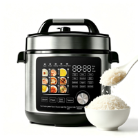 Penjualan Terlaris Panci Masak Listrik 1000W 6L 19-in-1 Multi-Fungsi Bahan Stainless Steel Layar LED Kontrol Digital Rumah Tangga