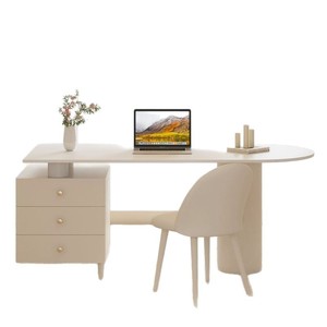 Escritorio de Computadora Moderno y Minimalista con Cajón, Escritorio Blanco para Oficina, Hogar, Estudio, Dormitorio, Apartamento Pequeño, Estación de Trabajo - Product Image 5