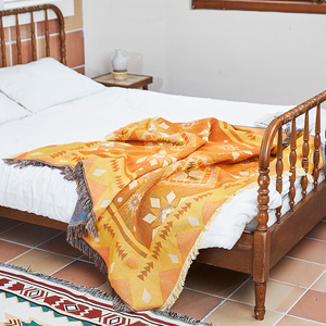 100% Cotton Custom Jacquard Dệt Boho Ném Chăn Bán Buôn Tấm Thảm Hình Học Sofa Chăn - Product Image 5
