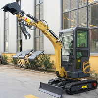Mini-excavatrice hydraulique agricole EACHAN CE EPA de 1,8 tonne, petite pelle sur chenilles, micro-pelle de jardin à queue zéro avec cabine