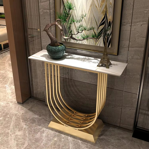 Table de Console de <span class=keywords><strong>dalle</strong></span> de roche en marbre de luxe Nordic Light pour salon mur côté hall Club décoration fin vue <span class=keywords><strong>allée</strong></span> Table d'entrée - Product Image 3