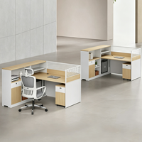 Ensemble de poste de travail écologique de qualité E0, bureau moderne minimaliste avec écran de séparation et armoire de rangement, table de bureau financière