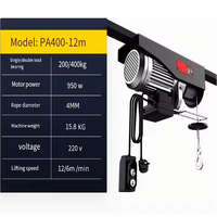 Mini treuil électrique à câble en acier 220V, capacité de 400 kg, longueur de 12 m, état neuf, utilisation en construction, à domicile, pour les restaurants, les hôtels