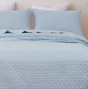 Juego de Manta Acolchada Ligera de Microfibra para <span class=keywords><strong>Verano</strong></span>, 90 g/m², Prelavada, Transpirable, para Habitación con Aire Acondicionado, Textura de Diamante Ondulado - Product Image 1