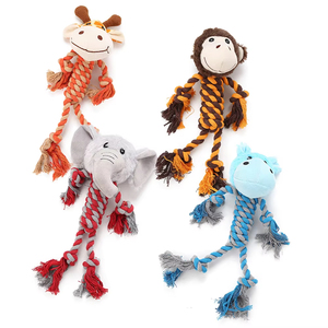 New Kinghon KH-31299 Durable Knot Soft Rope Pet Squeaking Toy Bite Resistant Grinding Teeth Dog Puppy Chew <b>Plush</b> Training Molar - Product Image 5