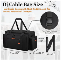 Sac de transport pour câbles DJ BSCI GRS avec fond rembourré amovible et séparateurs, sac de transport pour équipement DJ professionnel, instrument de musique