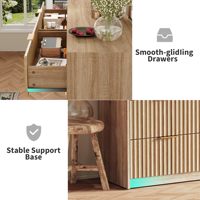 Commode Combohome à 8 tiroirs pour chambre à coucher, grande commode à tiroirs cannelés, organisateur de rangement en bois