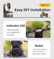 Installation Plug-and-Play 77G BSM-04 Détection d'angle mort fiable pour moto en conditions de faible luminosité et nocturnes