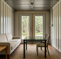 Maison conteneur préfabriquée en structure acier respirante, Cabine Apple, Pod de bureau moderne modulaire en kit, pour extérieur et jardin, Jiangsu