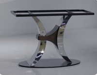 Pieds de table en acier inoxydable de luxe moderne, design torsadé en forme de V et croisé en X, cadre de mobilier personnalisé avec support stable