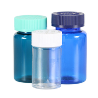 Mini 50ml 60ml 75ml 80ml En Plastique Ambre Clair Pot Soins De Santé Pilule Vitamine Capsule Bouteilles Avec Bouchon En Aluminium