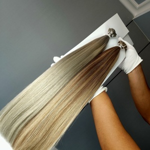 Extensiones de Cabello Humano Remy 100% Virgen con Punta de Queratina Italiana, Extensiones de Cabello con Punta I, Doble Trama, Cutícula Alineada - Product Image 5