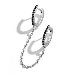 Huitan OnePCS Offre Spéciale deux <span class=keywords><strong>trous</strong></span> Piercing boucles <span class=keywords><strong>d</strong></span>'oreilles pour femmes brillant cristal Zircon <span class=keywords><strong>3</strong></span> métal couleur chaîne <span class=keywords><strong>boucle</strong></span> <span class=keywords><strong>d</strong></span>'<span class=keywords><strong>oreille</strong></span> bijoux de fête - Product Image 6