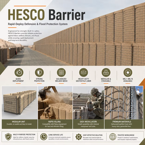 Système de défense <span class=keywords><strong>Hesco</strong></span> Barrier en treillis soudé galvanisé pour la sécurité des bases - Product Image 4