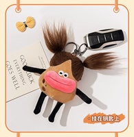 Nouveau porte-clés tendance en forme de pomme de terre frite, pendentif amusant en forme de bouche de saucisse pour sac d'étudiant, porte-clés de voiture exquis pour hommes et femmes