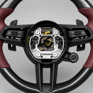 Volant sport en fibre de carbone pour Porsche <span class=keywords><strong>911</strong></span> <span class=keywords><strong>Carrera</strong></span> Boxster Cayman Macan avec commandes multimédias intégrées - Product Image 3