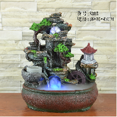 Tabletop Fountain Waterfall Water Fountains Indoor With LED Lights Desktop Relaxation Rockery Landscape Decoration Home Office Bedroom Desk Decor