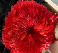 Offre Spéciale Strung Coq Hackle Plume 4/6 pouces Teinté Poulet Plume Rouge Selle Coq Plume